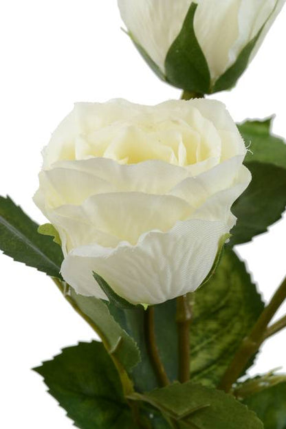 15" Rose Spray White