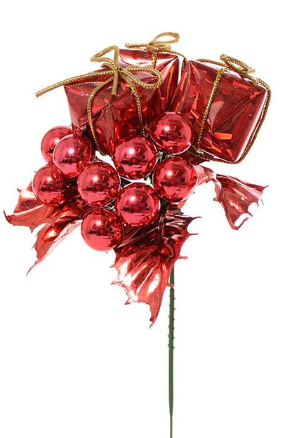 7" Holly Pick W/ Boxes/berry Red Pkg/12
