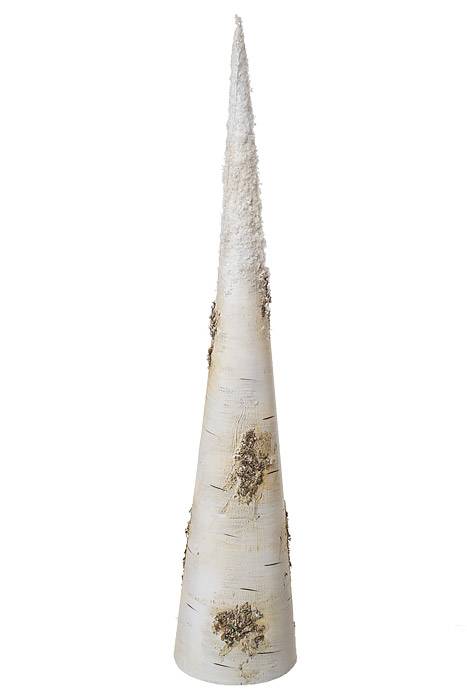 28.75&quot; Plastic Snow Birch Bark Cone Tree Na/fr