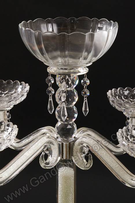 28.5" Crystal 5-lite Candelabrum W/beads Clear