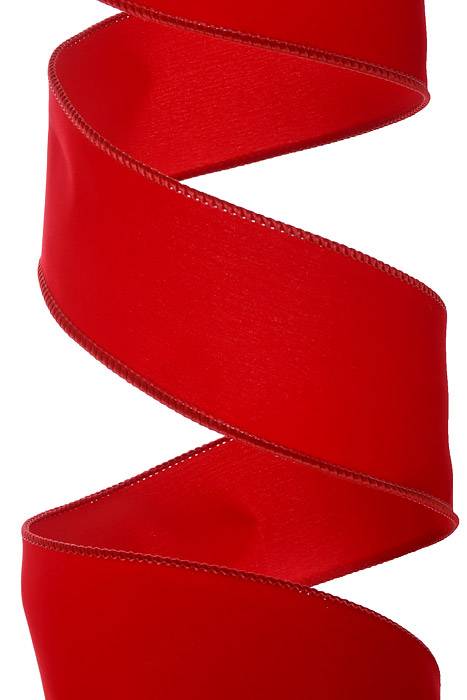 2.5" X 50yds Wired Value Velvet Medium Red/red