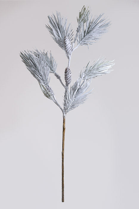38.5" Pine/Cone Spray With Snow White/Green