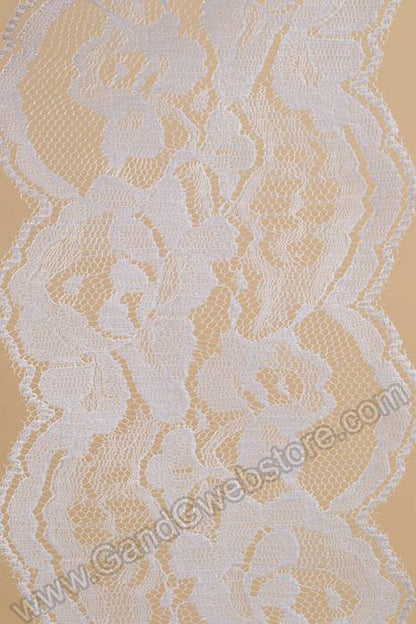 4" X 10yds Lace Ribbon White