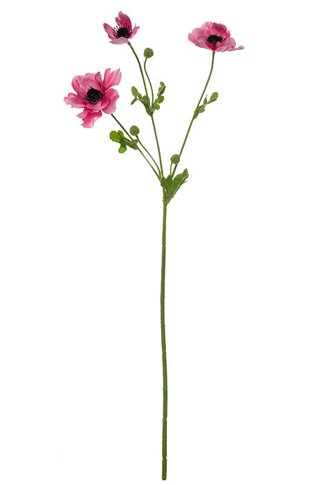 26" Silk Anemone Spray Fuchsia