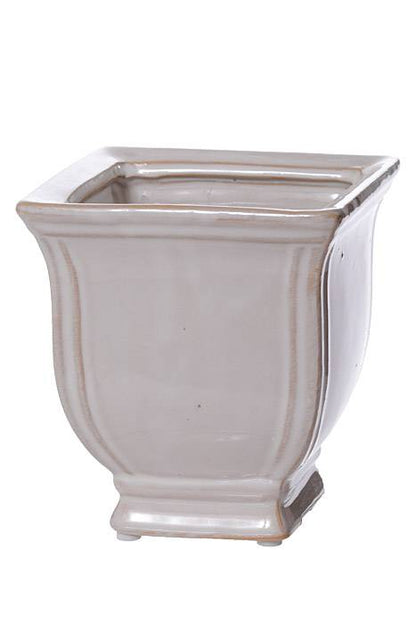 4" X 4.5" Square Classic Pedestal Poetry White