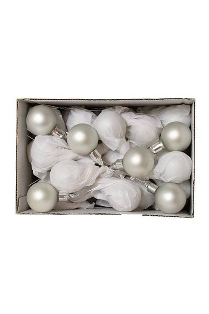 40mm Matte Glass Ball Silver Pkg/48