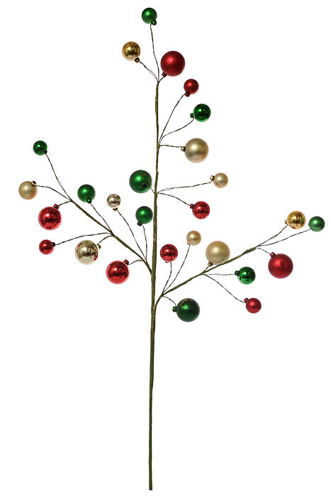 31" VP Mixed Matte/Shiny Ball Spray Red/Green/Gold