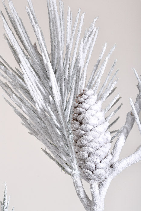 38.5" Pine/Cone Spray With Snow White/Green
