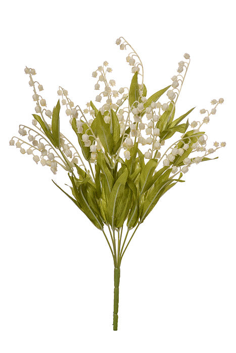 17" Silk Lily Of The Valley Bush Cream