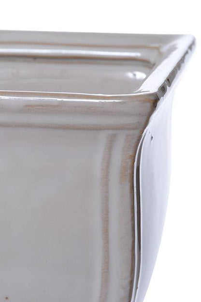 4" X 4.5" Square Classic Pedestal Poetry White