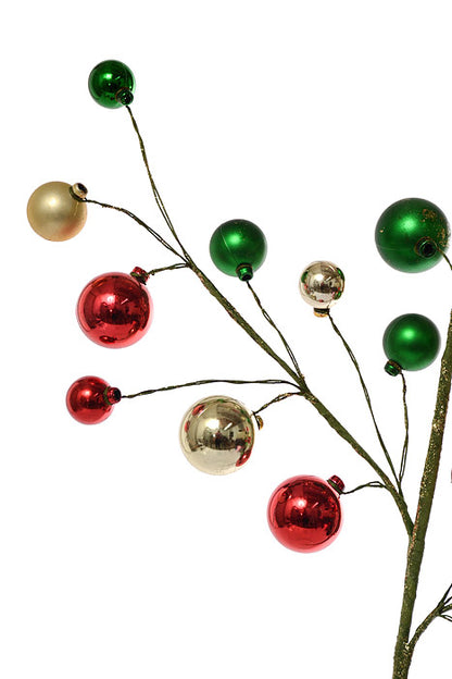 31" VP Mixed Matte/Shiny Ball Spray Red/Green/Gold