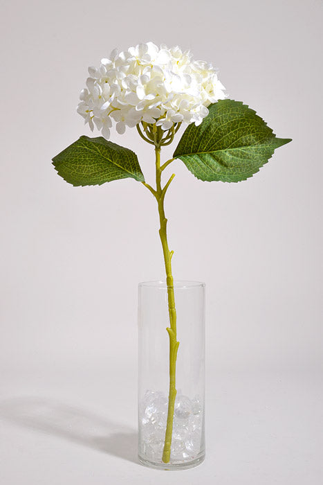20" Silk Hydrangea Stem White