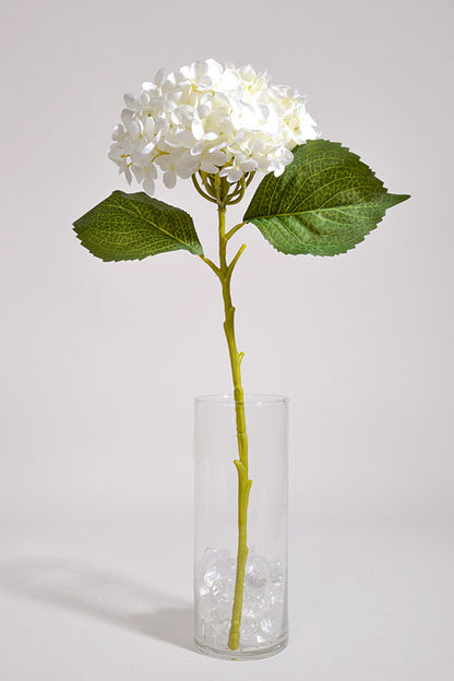 20" Silk Hydrangea Stem White