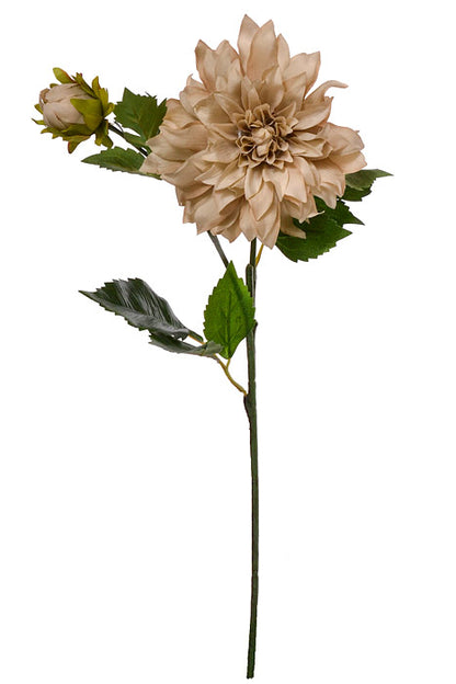 19.5" Silk Dahlia Spray Beige
