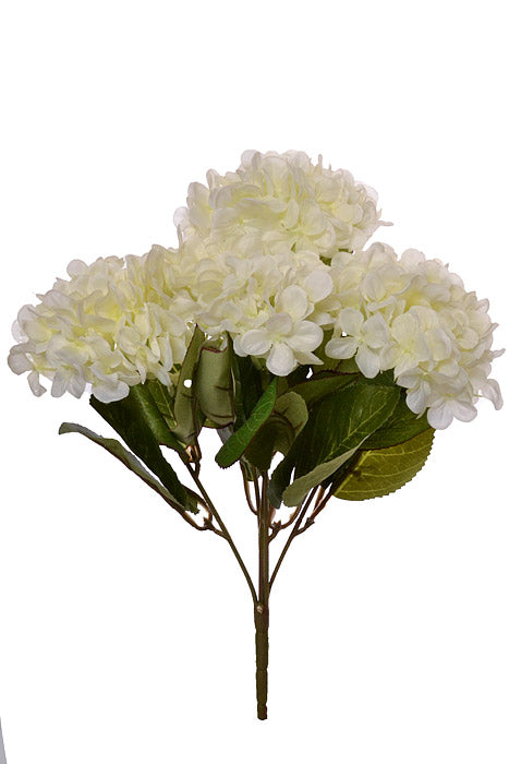 14" Silk Hydrangea Bush Cream