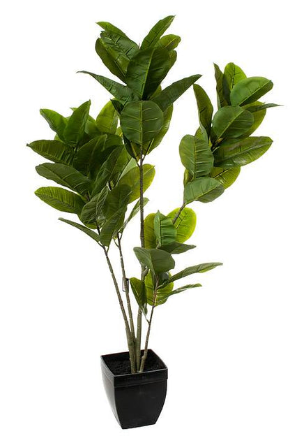 4ft Real Touch Rubber Leaf In Pot Green