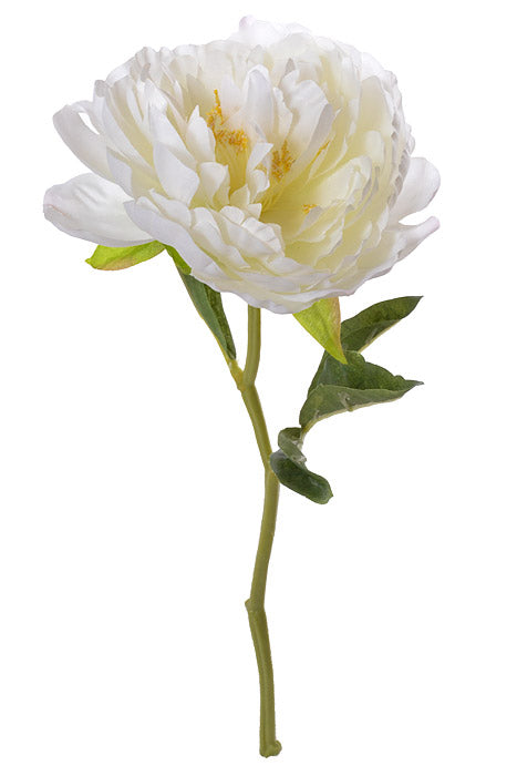 13" Silk Peony Spray Ivory