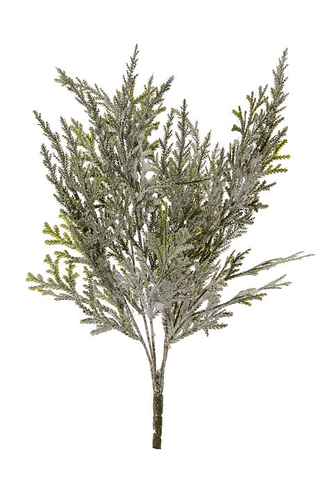 17" Frosted Mixed Green Bush Natural Frosted Green