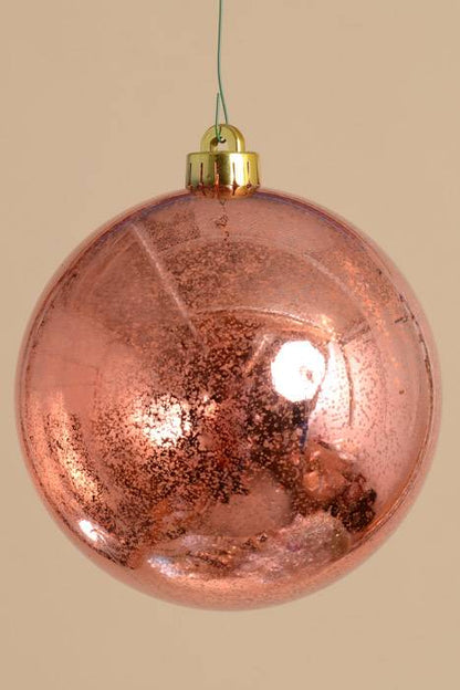 140mm Plastic Mercury Ball Ornament Light Coral Pkg/2