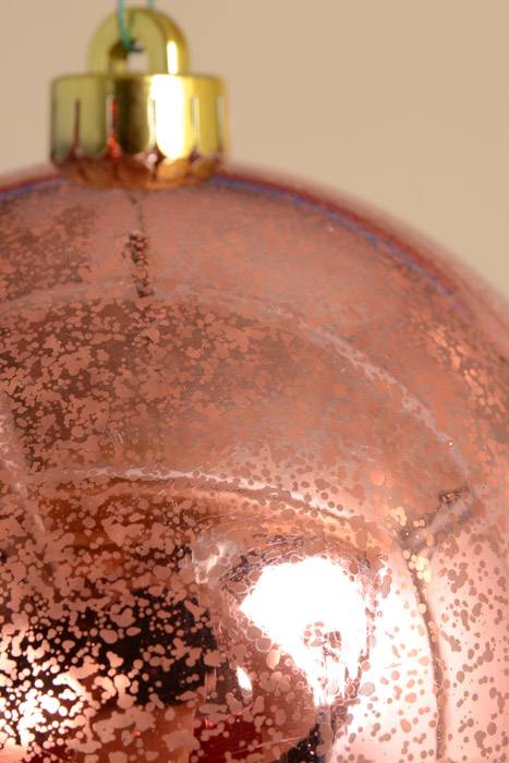 140mm Plastic Mercury Ball Ornament Light Coral Pkg/2