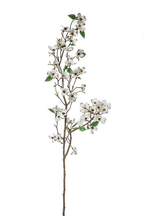 50" Silk Dogwood Branch Spray White