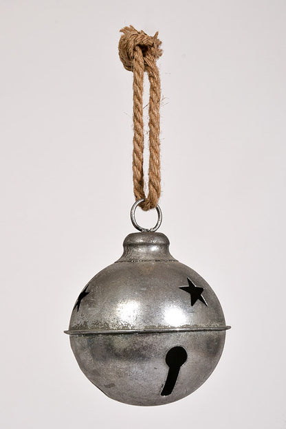 12" Metal Jingle Bell Ornament Silver