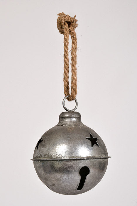 8" Jingle Bell Ornament Silver