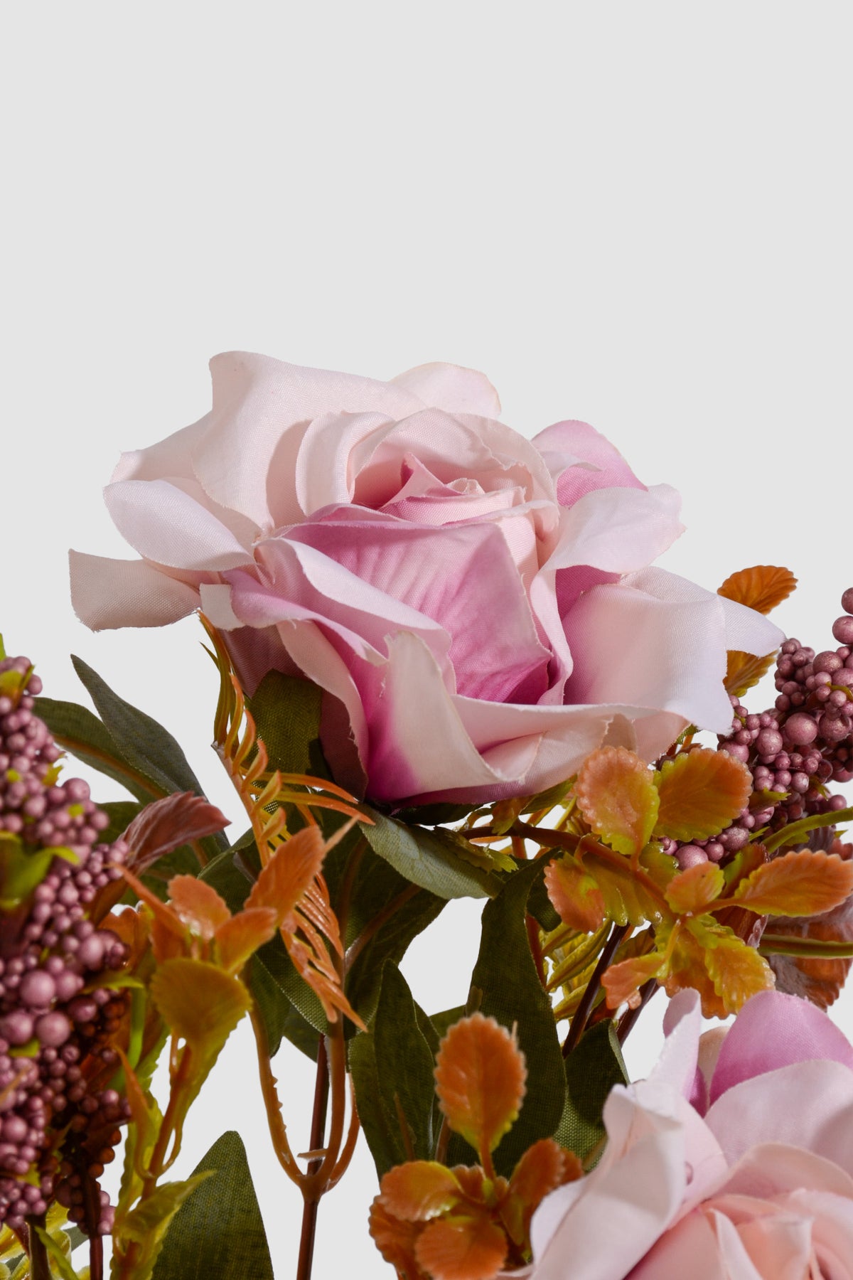 19" Artificial Mixed Rose Bush Lavender