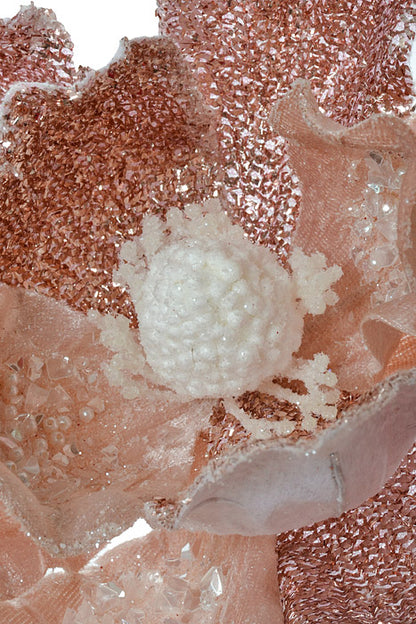 22" Velvet Tinsel Fabric Magnolia Glittered Sequined Ice Blush