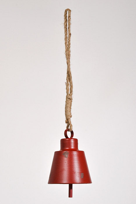 6" Metal Bell Ornament Red