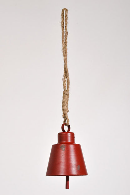6" Metal Bell Ornament Red