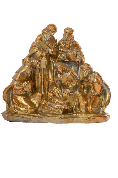 8.5" Resin Golden Nativity Scene Gold