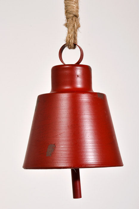 6" Metal Bell Ornament Red