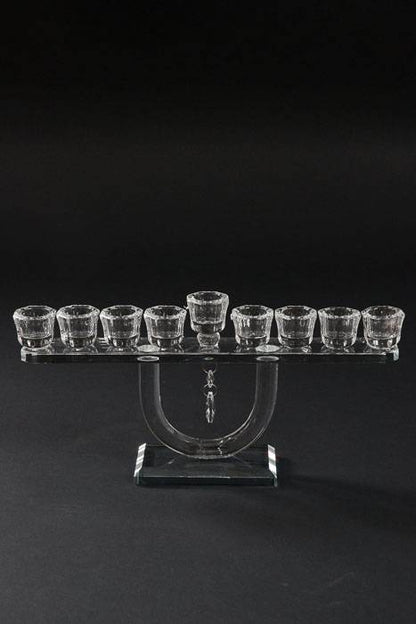 12.5" X 6.25" Crystal 9-lite Candle Holder Clear