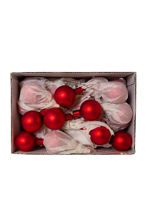 40mm Matte Glass Ball Red Pkg/48