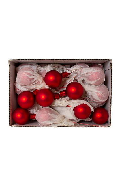 40mm Matte Glass Ball Red Pkg/48