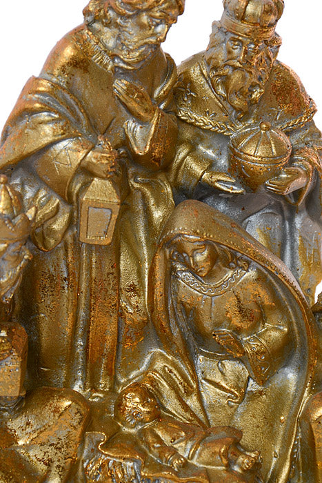 8.5" Resin Golden Nativity Scene Gold