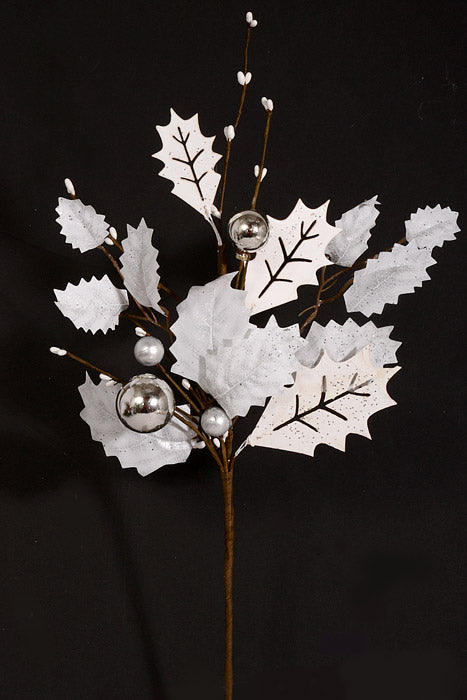 17" Holly Ball Pick White