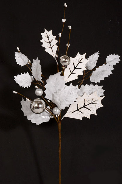 17" Holly Ball Pick White