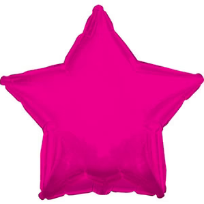 9" Foil Star Balloon Hot Pink Pkg/25