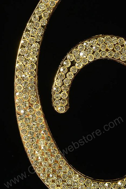 4.5" Rhinestone Number "6" Cake Topper Gold
