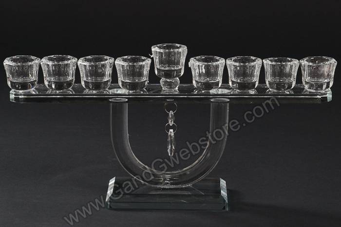 12.5" X 6.25" Crystal 9-lite Candle Holder Clear
