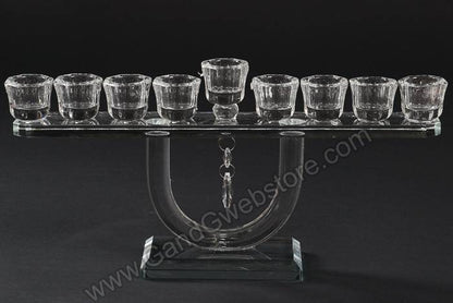 12.5" X 6.25" Crystal 9-lite Candle Holder Clear
