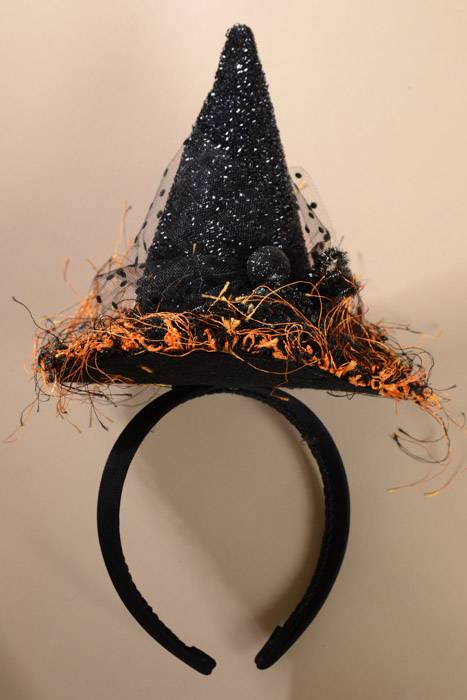 Witch Hat Headband Black/orange