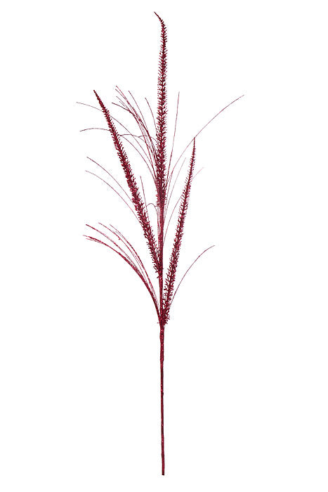 34" Glitter Mica Triple Spike Grass Spray Cranberry