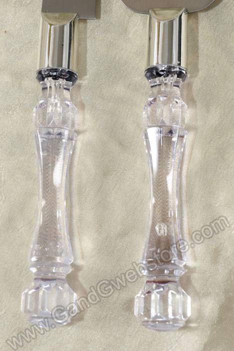Cake Knife Set W/acrylic Handle Clear