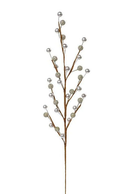 19"  Berry Spray Silver Pkg/12