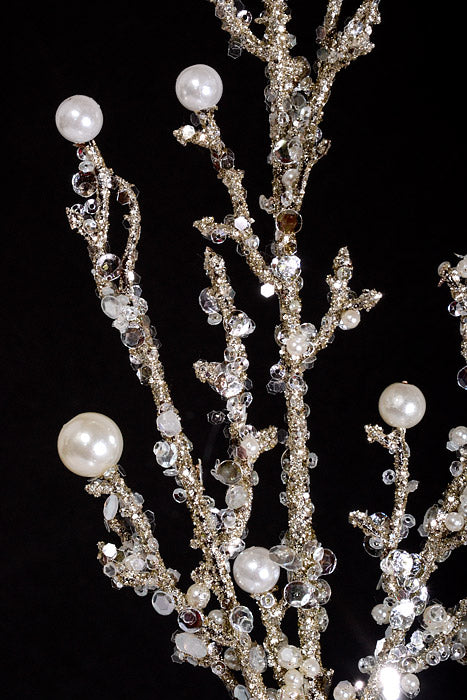 33.5" Iced Twig Pearl Spray Silver