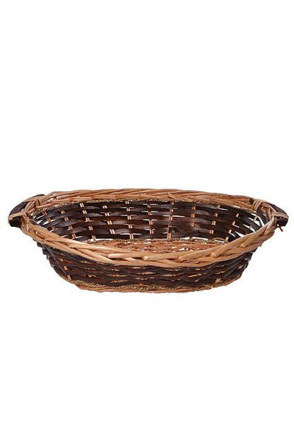 16.5x13x4 Oval Willow &amp; Rope Dark Brown