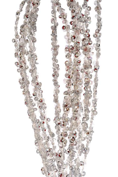 34" Sequin Loop Spray Clear/silver